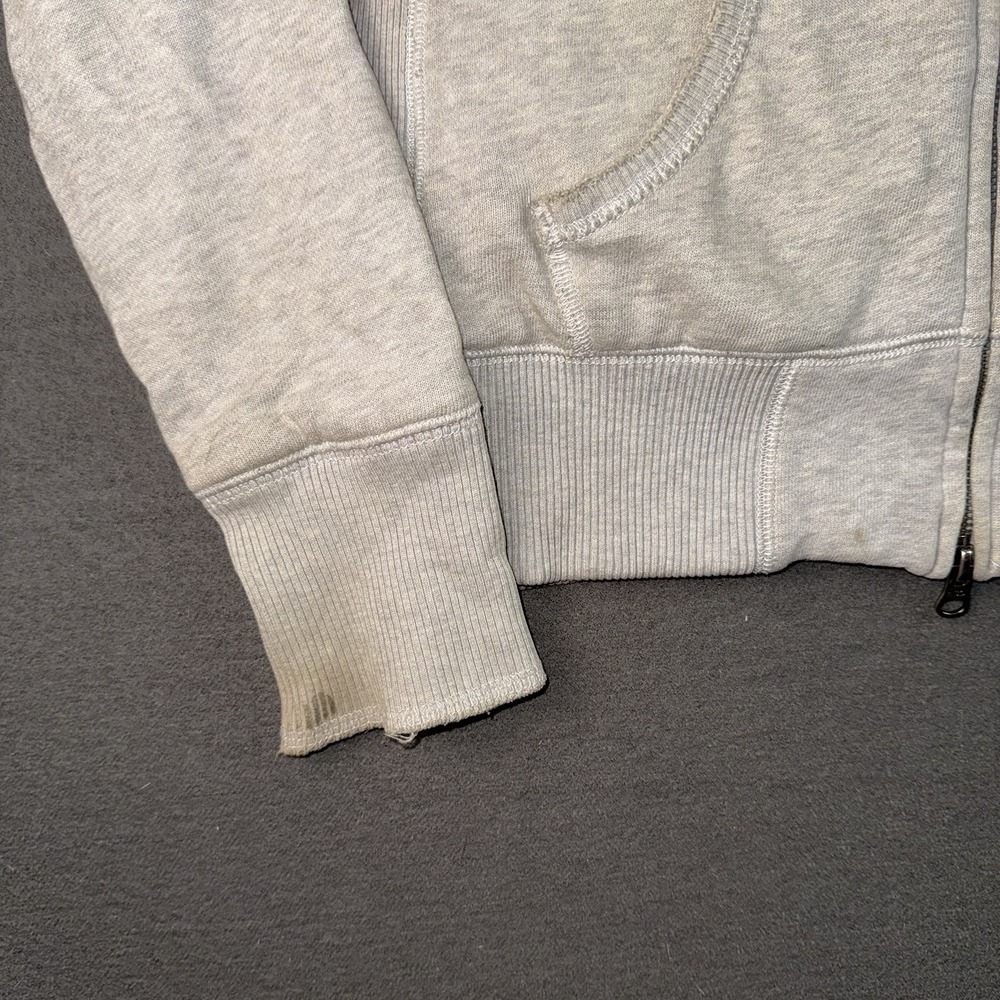 Hollister Faux Fur Lined Hooded Jacket Womens XL Gray Zip Up California Logo - Picture 2 of 13
